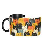 wiuurs Cat Coffee Mug 11OZ Funny Ceramic Tea Cup Kitchen Decor Novelty Mugs for Home Office Travel