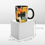 wiuurs Cat Coffee Mug 11OZ Funny Ceramic Tea Cup Kitchen Decor Novelty Mugs for Home Office Travel