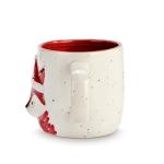 DEMDACO Festive and Foxy Red and White 16 ounce Stoneware Christmas Mug