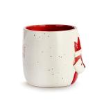 DEMDACO Festive and Foxy Red and White 16 ounce Stoneware Christmas Mug