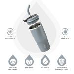 Ideus Insulated Tumbler with Lid and Straw 24 oz, Stainless Steel Double-Wall Vacuum Leak-Proof Travel Coffee Mug, Cup Holder Friendly, Ultimate Gray