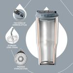 Ideus Insulated Tumbler with Lid and Straw 24 oz, Stainless Steel Double-Wall Vacuum Leak-Proof Travel Coffee Mug, Cup Holder Friendly, Ultimate Gray