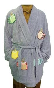 Tyler Durden Coffee Mugs Bath Robe - Fran Fine Debra Barone Daphne Moon Costume - Plush Soft Adult Mens Womens Loungewear Bathrobe - 90s Movie TV Show Fan Halloween Cosplay Gift