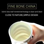 Chulan White Coffee Mugs, 14oz Fine Bone China Coffee Cups, Over 45% Bone Content Porcelain, Lightweight Espresso Mugs, Break Resistant Ceramic, Dishwasher & Microwave Safe