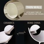 Chulan White Coffee Mugs, 14oz Fine Bone China Coffee Cups, Over 45% Bone Content Porcelain, Lightweight Espresso Mugs, Break Resistant Ceramic, Dishwasher & Microwave Safe