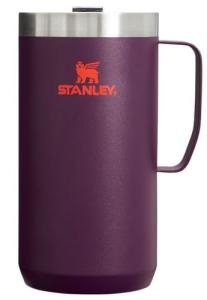 Stanley Stay-Hot Camp Mug 24 oz | Press Fit Drink Through Lid | Cup for Coffee, Tea and Drinks | Insulated Stainless Steel Coffee Mug | BPA-Free | Plum