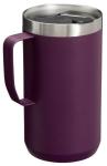 Stanley Stay-Hot Camp Mug 24 oz | Press Fit Drink Through Lid | Cup for Coffee, Tea and Drinks | Insulated Stainless Steel Coffee Mug | BPA-Free | Plum