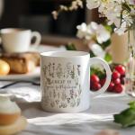 JKMBN Christian Bible Verse Coffee Mugs, Great is Your Faithfulness, Christian Gifts for Women, Inspirational Scripture Ceramic Coffee Mug, Wildflower Coffee Cup,11oz Ceramic Cup White