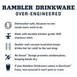 YETI Rambler 14 oz Ceramic Lined Stackable Mug, Vacuum Insulated, Stainless Steel with MagSlider Lid, Black