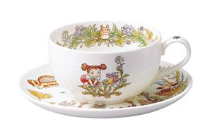 Noritake T97285A/4660-2 Milk Tea Cup & Saucer, 11.8 fl oz (325 cc), My Neighbor Totoro, Dandelion, Microwave Safe, 1 Guest, Bone China