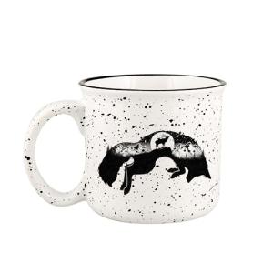 Black Lantern Coffee Mugs—Nature-Themed Coffee Cups and Tea Mugs for Nature Lovers—Large Coffee Mug - Fox and Mountain Ceramic Mug for Hot Chocolate, Cappucinos - 15oz.