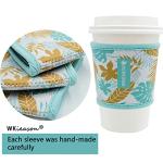 WK IEASON Reusable Hot Coffee Cup Insulator Sleeves Neoprene Hot Coffee and Tea Cup Holder Sleeves Cover Reusable 16-24OZ for Starbucks Coffee, McDonalds, Dunkin Donuts, More (Geometric patterns)
