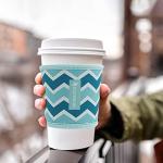 WK IEASON Reusable Hot Coffee Cup Insulator Sleeves Neoprene Hot Coffee and Tea Cup Holder Sleeves Cover Reusable 16-24OZ for Starbucks Coffee, McDonalds, Dunkin Donuts, More (Geometric patterns)