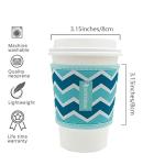 WK IEASON Reusable Hot Coffee Cup Insulator Sleeves Neoprene Hot Coffee and Tea Cup Holder Sleeves Cover Reusable 16-24OZ for Starbucks Coffee, McDonalds, Dunkin Donuts, More (Geometric patterns)
