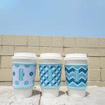 WK IEASON Reusable Hot Coffee Cup Insulator Sleeves Neoprene Hot Coffee and Tea Cup Holder Sleeves Cover Reusable 16-24OZ for Starbucks Coffee, McDonalds, Dunkin Donuts, More (Geometric patterns)