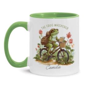 Cute Frog Coffee Mugs, Personalized Name Animal Tea Cups, The Frog Whisperer Ceramic Cups, Customized Green Frog Travel Mugs, Frog Themed Gifts, Frog Accessories, Unique Animal Gift