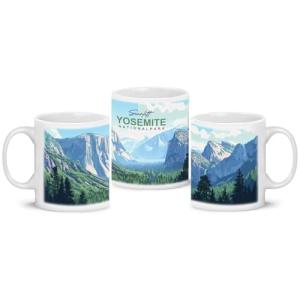 Unique Custom Name On California Coffee Mug, Nature Inspired Cup, Personalized Yosemite National Park Mug, Ceramic Cup, Full Wrap Mug, Customized Mountain Scenie White Cup 11oz 15oz