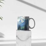 Unique Custom Name On California Coffee Mug, Nature Inspired Cup, Personalized Yosemite National Park Mug, Ceramic Cup, Full Wrap Mug, Customized Mountain Scenie White Cup 11oz 15oz
