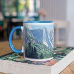 Unique Custom Name On California Coffee Mug, Nature Inspired Cup, Personalized Yosemite National Park Mug, Ceramic Cup, Full Wrap Mug, Customized Mountain Scenie White Cup 11oz 15oz