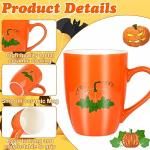 4 Pcs Fall Coffee Mugs 11 oz Thanksgiving Ceramic Mugs With Pumpkin/Happy Fall Y'all /Hello Autumn/It's Fall Y'all Word Pattern for Autumn Harvest Home Decor Kitchen Accessories Camp Campfire Tea Cup
