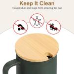 uxcell 4Pcs Bamboo Cup Lid with Spoon Hole 3.31 Inch, Wooden Cup Cover Seasoning Jar Mug Cover Coffee Mug Cover Tea Glass Cup Lid