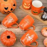 4 Pcs Fall Coffee Mugs 11 oz Thanksgiving Ceramic Mugs With Pumpkin/Happy Fall Y'all /Hello Autumn/It's Fall Y'all Word Pattern for Autumn Harvest Home Decor Kitchen Accessories Camp Campfire Tea Cup
