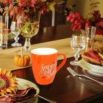 4 Pcs Fall Coffee Mugs 11 oz Thanksgiving Ceramic Mugs With Pumpkin/Happy Fall Y'all /Hello Autumn/It's Fall Y'all Word Pattern for Autumn Harvest Home Decor Kitchen Accessories Camp Campfire Tea Cup