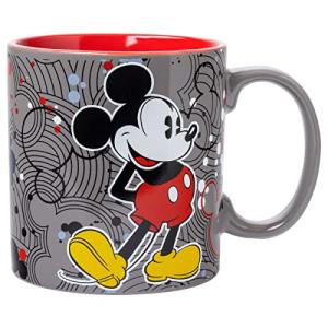 Silver Buffalo Disney Mickey Mouse Pattern Vintage Ceramic Coffee Mug, 20 Ounces