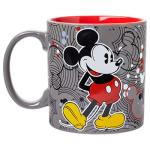Silver Buffalo Disney Mickey Mouse Pattern Vintage Ceramic Coffee Mug, 20 Ounces