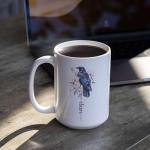 Custom Magnolia Flower Coffee Cup 11oz 15oz, Personalized Name Ceramic Mug, Decorative Cup With Crow, Customized Bird And Floral White Mug, Nature Inspired Keepsake Cup, Crow Mug