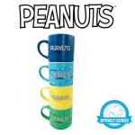 Silver Buffalo Peanuts Comic Strip 4-Pack Ceramic Mug Stack, 10-Ounces