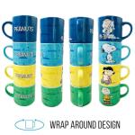 Silver Buffalo Peanuts Comic Strip 4-Pack Ceramic Mug Stack, 10-Ounces