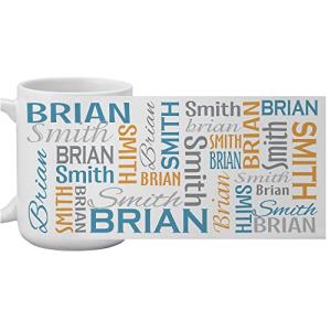 Let's Make Memories Personalized Your Name Signature Mug - Custom 15oz Coffee Mug - Stocking Stuffer - For Christmas -Blue/Orange