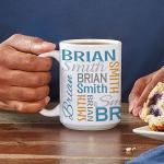 Let's Make Memories Personalized Your Name Signature Mug - Custom 15oz Coffee Mug - Stocking Stuffer - For Christmas -Blue/Orange