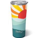 Swig Life 22oz Insulated Tumbler, Travel Coffee Tumbler with Lid, Cup Holder Friendly Travel Coffee Mug, Stainless Steel Thermos (Sun Dance)