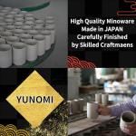LOVE LOVE JAPAN Japanese Tea Cups Sushi-Yunomi Mino Ware With Bamboo Coaster (Set of 2) (Squid-Octopus Tuna)