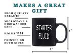 Rogue River Tactical Funny Novelty Mechanic Coffee Mug - Starter Fluid Cup, Great Gift Idea for Men, Car Enthusiast, Brother or Friend, 11 Oz, Black