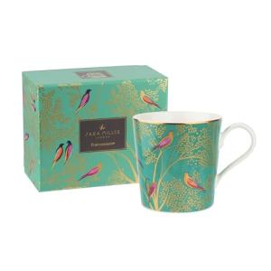 Portmeirion Sara Miller Chelsea 12oz Tea Cup, Emerald Green - Fine China Coffee Mug with Hummingbird Motif - Elegant Tea Party Cup for Afternoon Tea Moments - Great Gift for Her/Mother