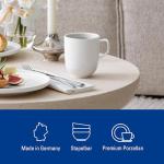 Villeroy & Boch Afina Mug with Handle, Premium Porcelain, Made in Germany, Dishwasher and Microwave Safe, 3.25 x 4in, Stackable, White