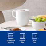 Villeroy & Boch Afina Mug with Handle, Premium Porcelain, Made in Germany, Dishwasher and Microwave Safe, 3.25 x 4in, Stackable, White