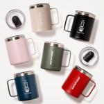AeroPress Travel Coffee Mug with Handle, Double-Wall Vacuum Insulated Stainless Steel with Splash-Resistant Slider Lid, Compatible for Hot or Cold Drinks, Dishwasher Safe, 12 oz, Red