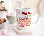 Silver Buffalo Sanrio Hello Kitty Peek-A-Boo Hearts Ceramic Mug | Coffee Cup For Tea, Espresso, Cocoa | Holds 12 Ounces