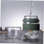 OKUMEYR Portable Travel Tea Set with Hard Shell Case High Borosilicate Glass Teapot and Teacups for Tea Lovers The Go for Brewing Various Teas Green
