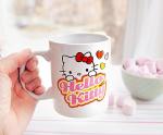 Silver Buffalo Sanrio Hello Kitty Peek-A-Boo Hearts Ceramic Mug | Coffee Cup For Tea, Espresso, Cocoa | Holds 12 Ounces