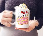 Silver Buffalo Sanrio Hello Kitty Peek-A-Boo Hearts Ceramic Mug | Coffee Cup For Tea, Espresso, Cocoa | Holds 12 Ounces