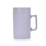Dostende Coffee Mug with Lid, 16oz Coffee mug and Tea cup with Coaster - Suitable for Dishwasher and Microwave (Purple)