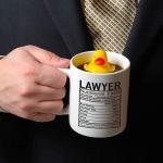 Law Lawyer Gifts Coffee Cup 11 Oz, Lawyer Attorney Nutritional Facts Funny Coffee Mug Inspirational And Motivational for Scales of Justice Paralegal Law Lawyer Attorney.
