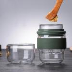 OKUMEYR Portable Travel Tea Set with Hard Shell Case High Borosilicate Glass Teapot and Teacups for Tea Lovers The Go for Brewing Various Teas Green