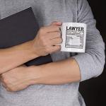Law Lawyer Gifts Coffee Cup 11 Oz, Lawyer Attorney Nutritional Facts Funny Coffee Mug Inspirational And Motivational for Scales of Justice Paralegal Law Lawyer Attorney.
