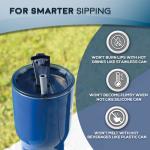 HotSips Reusable Straws + Travel Case – Safe for Coffee, Tea & All Beverages – Soft Yet Rigid BPA-Free – Oval Lip-Friendly Design – 2 Small & 2 Medium for 8–20 oz Cups – Made in USA